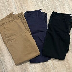3Pack Men’s Chino Pants 34x30 Black, Tan, Navy Blue